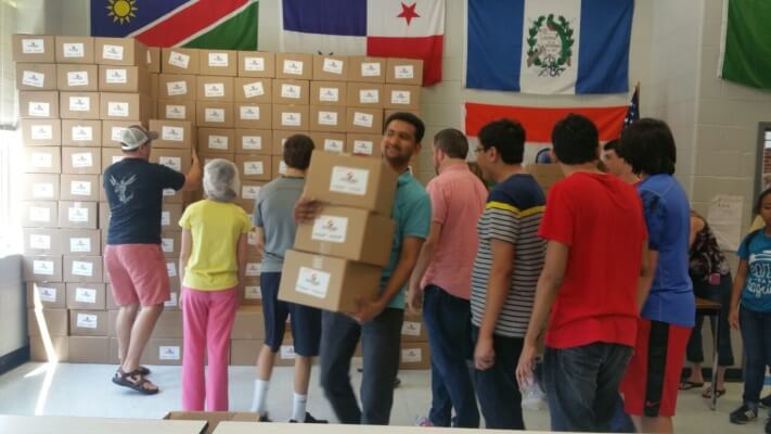 transferring food to the needy